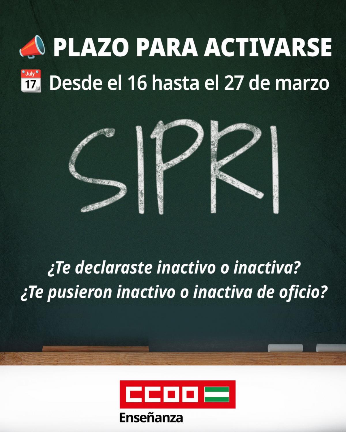 Sipri. Activación marzo