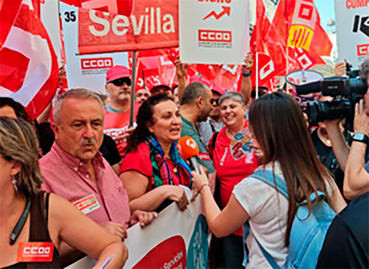 CCOO manifestándose