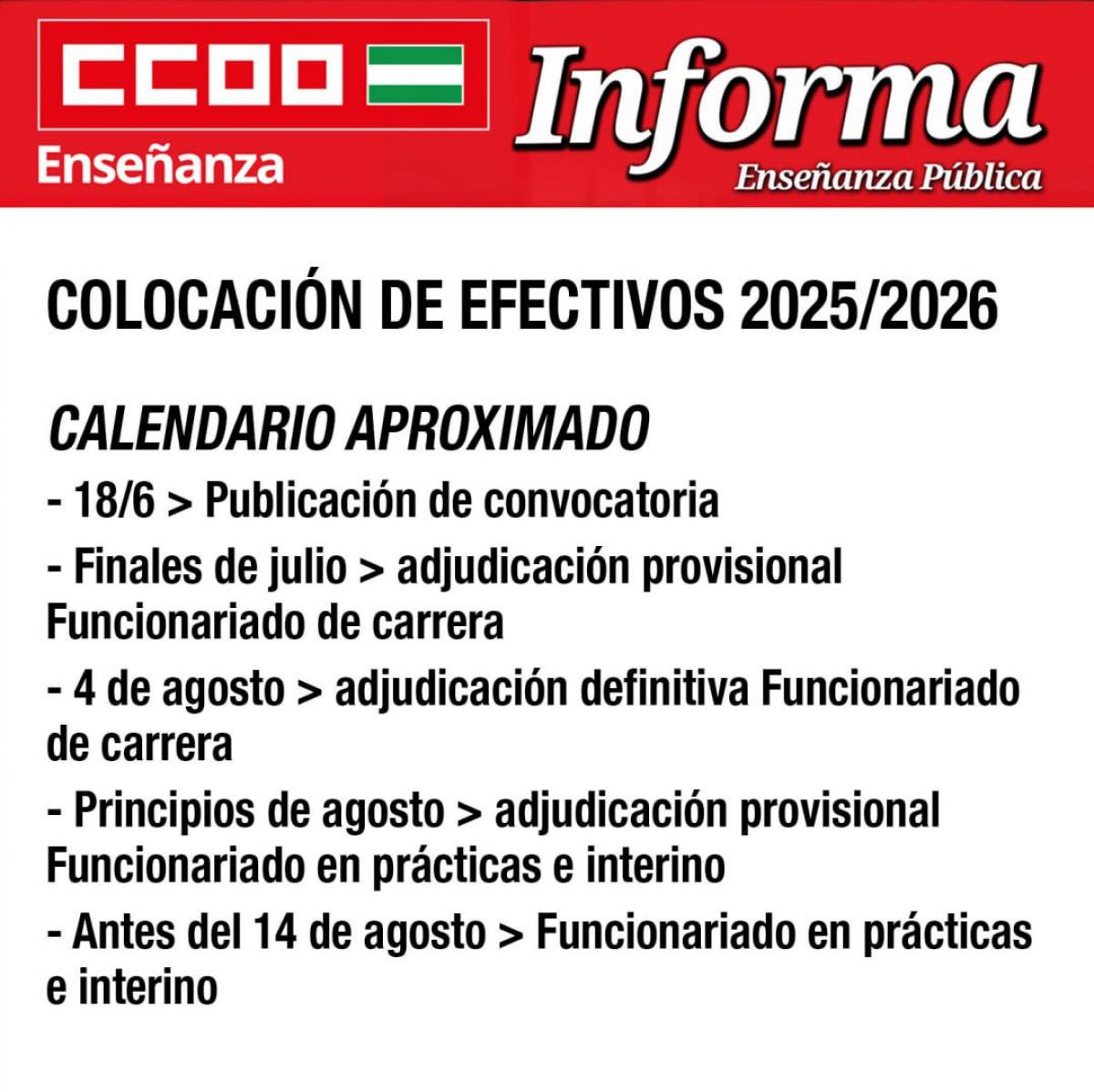Colocacin de efectivos 2025/26