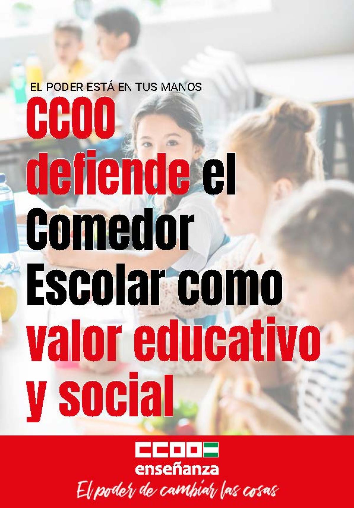 CCOO defifiende el Comedor Escolar como valor educativo y social