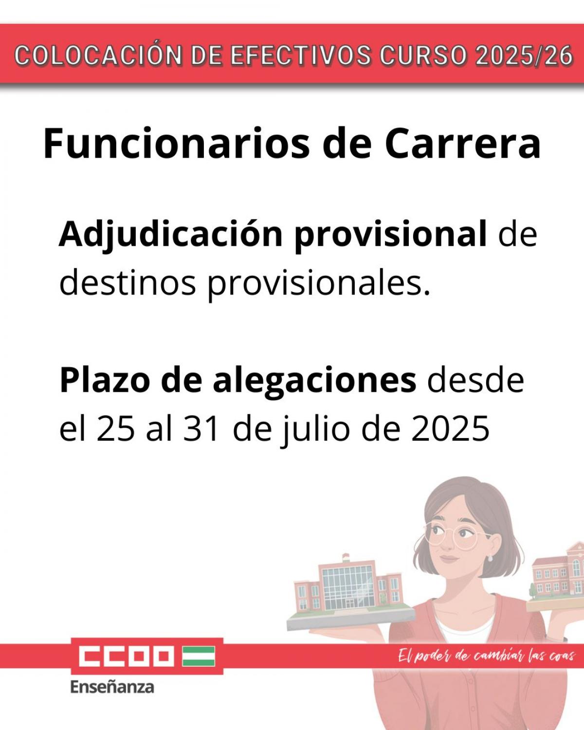 Colocacin de efectivos Funcionarios de Carrera provisional