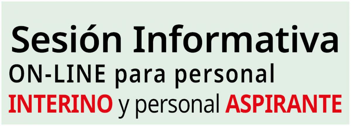 Sesión Informativa on line para personal interino y personal aspirante