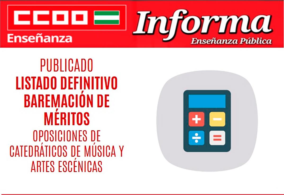 Baremación de Méritos. Listado definitivo
