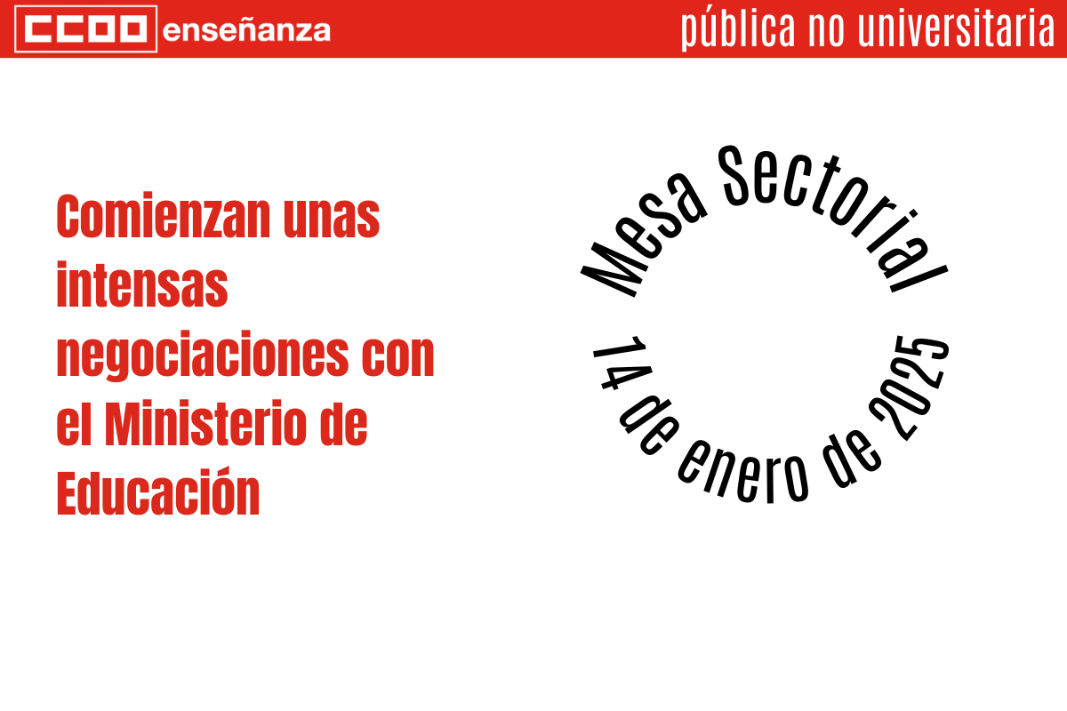 CCOO ha exigido que todos los temas esenciales para el profesorado estn en los grupos de trabajo que se van a constituir