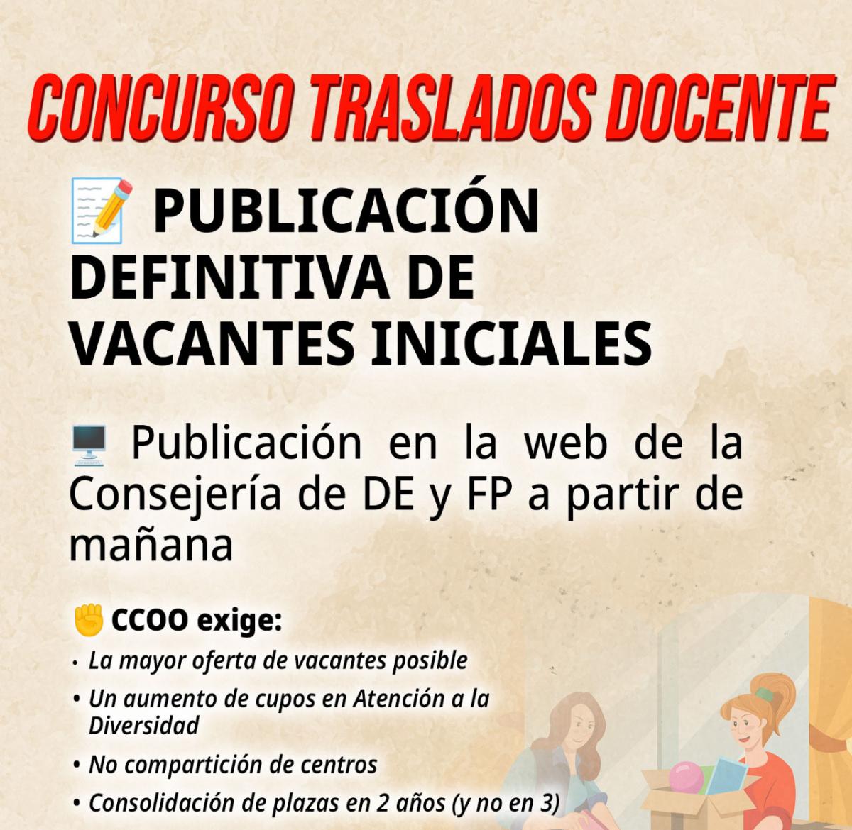 vacantes definitivas traslados 2026