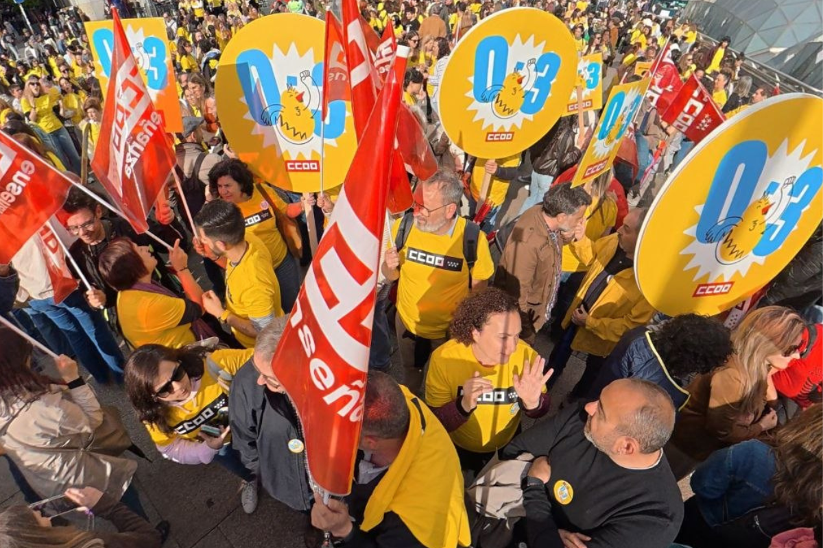 Imagen de la concentración de ayer en la Puerta del Sol (Madrid)
