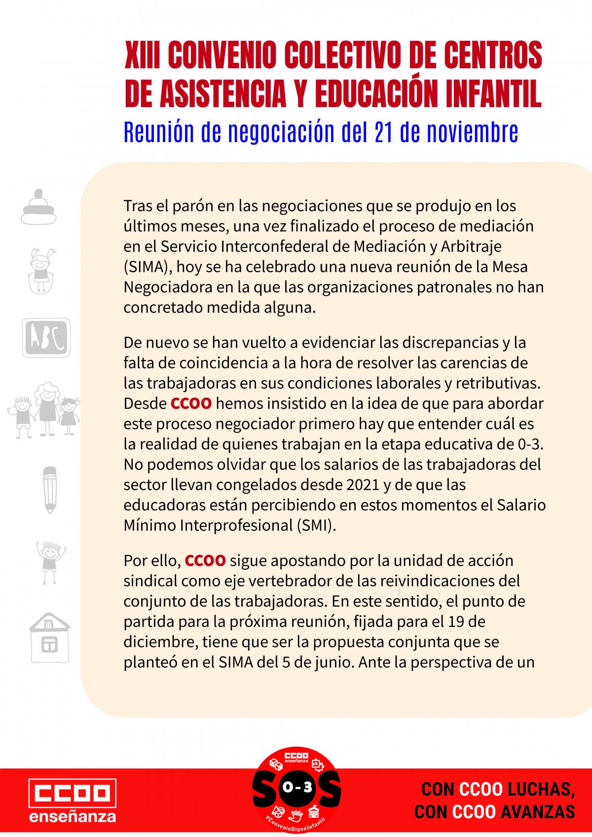 Centros de Asistencia y Educacin Infantil. Reunin de negociacin del 21 de noviembre (1de 2)