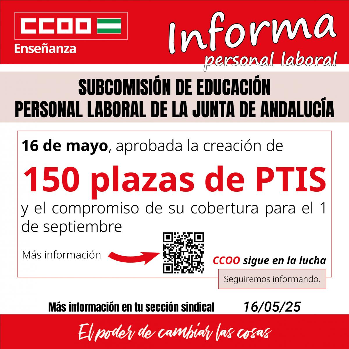 Subcomisin de Educacin. Creacin de plazas PTIS