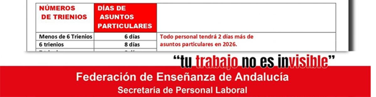 Asuntos particulares PAE 2026